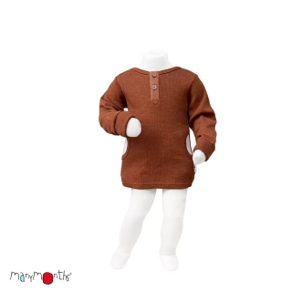 Merino mikina s kapsami ManyMonths - Potters Clay